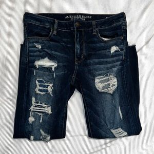 American Eagle Distressed Jegging Crop Jeans
